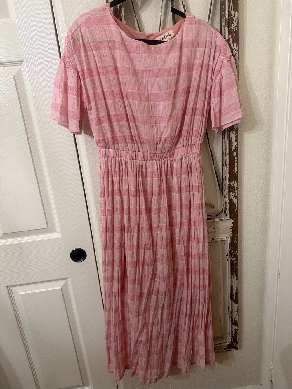 Listicle Pink Checked Maxi Dress